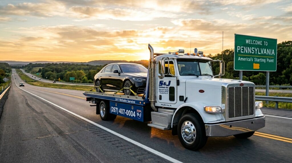 S & J Towing Inc providing long distance vehicle transport from Philadelphia.